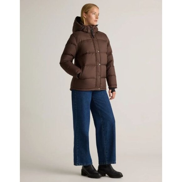 Quince Responsible Down Puffer Jacket Hot Fudge Womens Size S Minimalist Warm - Picture 12 of 12